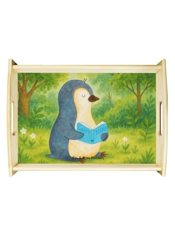 Mr. & Mrs. Panda Serviertablett Pinguin Buch Design ohne Spruch in Weiß