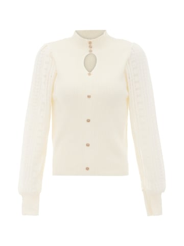 NAEMI Damen Strickpullover in Wollweiss