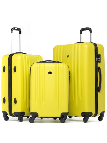 FERGÉ Kofferset Hartschale 3-teilig Kofferset mit Trolley Marseille in gelb