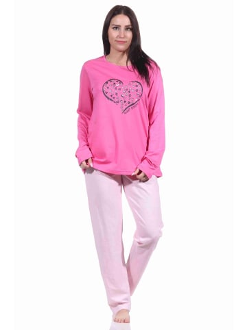 NORMANN Pyjama langarm Schlafanzug - 70748 in pink