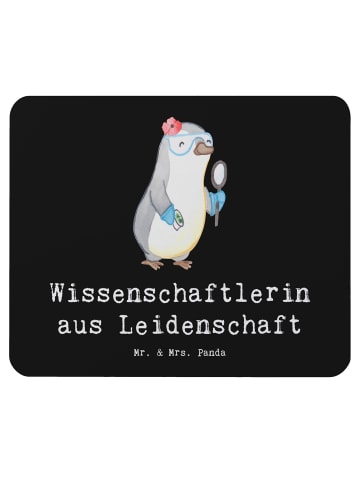 Mr. & Mrs. Panda Mauspad Wissenschaftlerin Leidenschaft mit Spruch in Schwarz