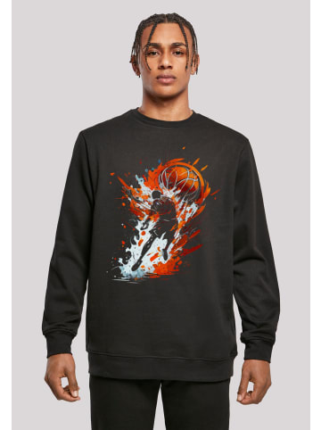 F4NT4STIC Sweatshirt Basketball Splash Orange Sport CREW in schwarz