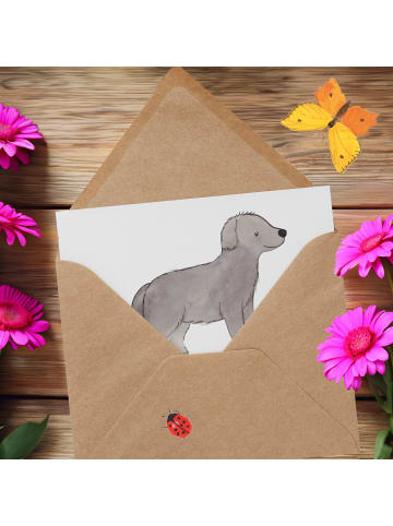 Mr. & Mrs. Panda doppelkarte Neufundländer Familie mit Spruch in Weiß