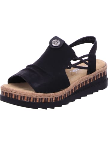 rieker Keilsandaletten in schwarz/schwarz