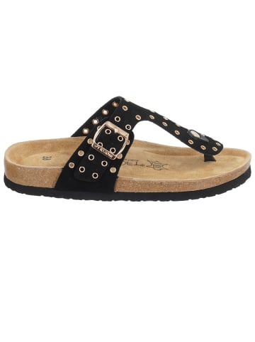 BIOSOFT Sandalen Zehentrenner Nieten in Schwarz