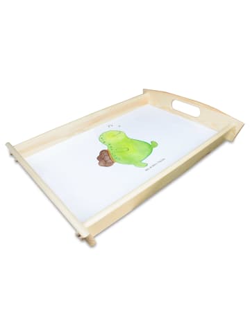 Mr. & Mrs. Panda Holztablett Schildkröte Pfeifen ohne Spruch in Weiß