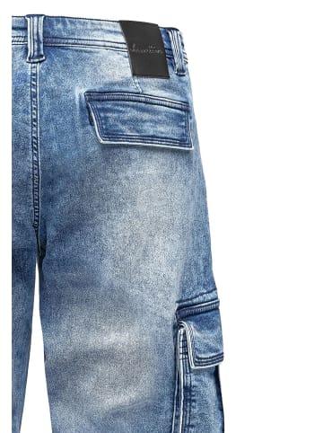 Humy Bermuda Jeans Shorts mit Cargo und Denim Design A&S in Blau