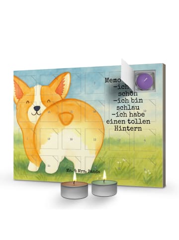 Mr. & Mrs. Panda Adventskalender Corgi Po Design mit Spruch in Weiß
