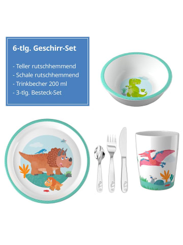 Haba 6-tlg. Geschirr-Set - Dino in gruen,blau
