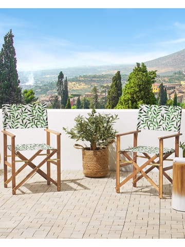 Beliani 2er-Set Esszimmerstuhl CINE in Grün/Weiß/Braun