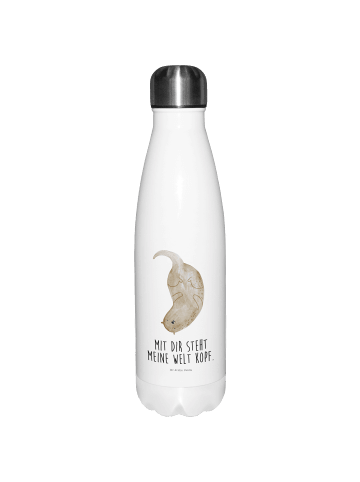 Mr. & Mrs. Panda Thermosflasche Otter Kopfüber mit Spruch in Weiß