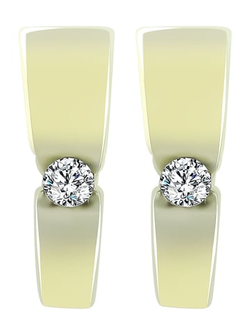 Adeliás Damen Ohrringe – Klappcreole aus 333 Gold mit Zirkonia in gold