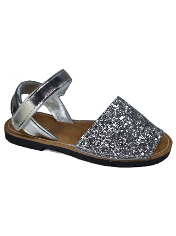 4nenes Menorquinas Sandalen mit Glitzer in Silber