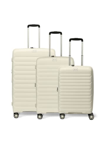 D&N Travel Line 4700 4 Rollen Kofferset 3-teilig mit Dehnfalte cream white