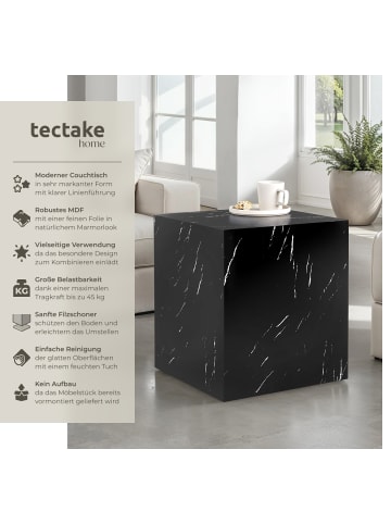 tectake Beistelltisch Inkl. Bodenschoner, Belastbarkeit 45 kg, 45 x 45 x 50 cm