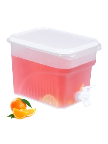 relaxdays Getränkespender in Transparent/ Weiß - 4,8 Liter
