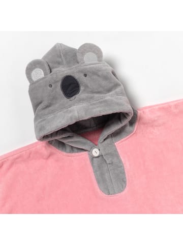 Schlummersack Frottee Badeponcho in Rosa-Weiß