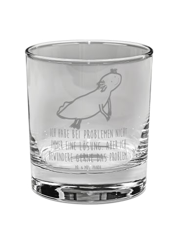 Mr. & Mrs. Panda Trinkglas Axolotl Schwimmen mit Spruch in Transparent