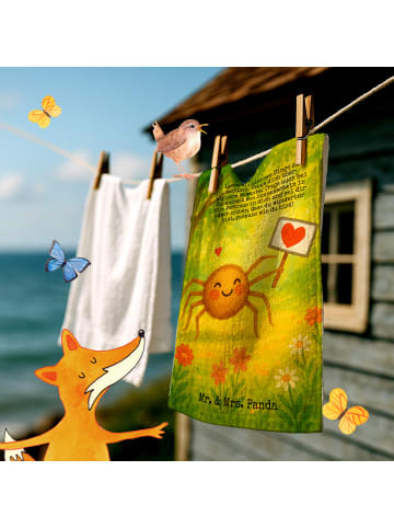 Mr. & Mrs. Panda Handtuch Spinne Agathe Motivation Design mit Sp... in Weiß