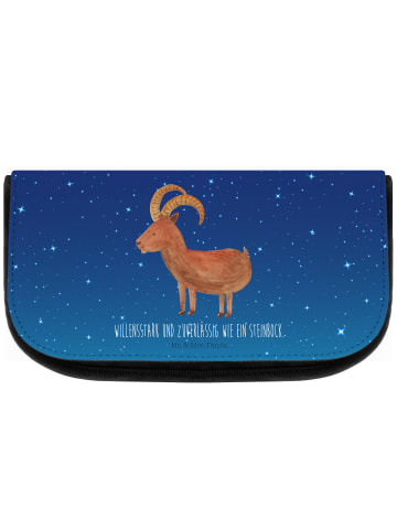 Mr. & Mrs. Panda Kulturbeutel Sternzeichen Steinbock mit Spruch in Sternenhimmel Blau