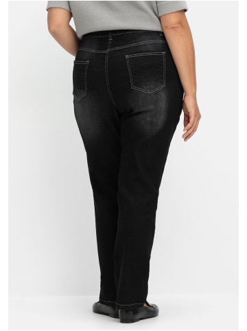 sheego Gerade Jeans in black Denim