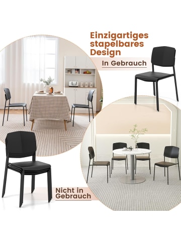 COSTWAY Esszimmerstuhl 4er Set in Schwarz
