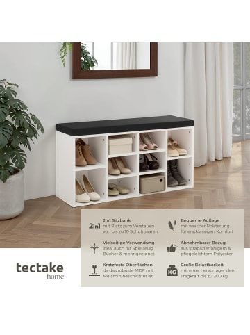 tectake Schuhregal mit Sitzpolster 103,5x48x30cm