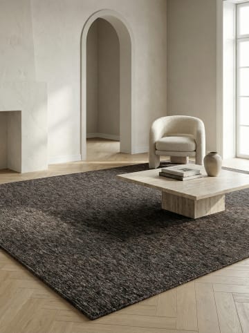 KADIMA DESIGN Teppich Kurzflor Waschbar Einfarbig AMMER Strapazierfähig OEKO-TEX in Braun