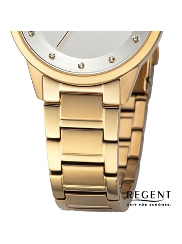 Regent Armbanduhr Regent Metallarmband gold extra groß (ca. 33mm)