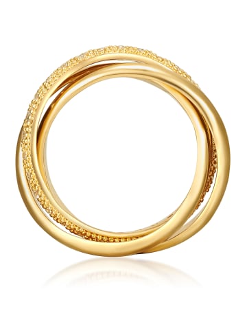 Lulu & Jane Ring Messing Zirkonia in gelbgold
