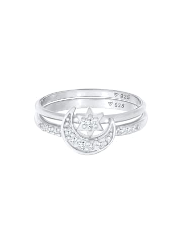 Elli Ring 925 Sterling Silber Astro, Halbmond, Stern, Ring Set, Sterne in Silber