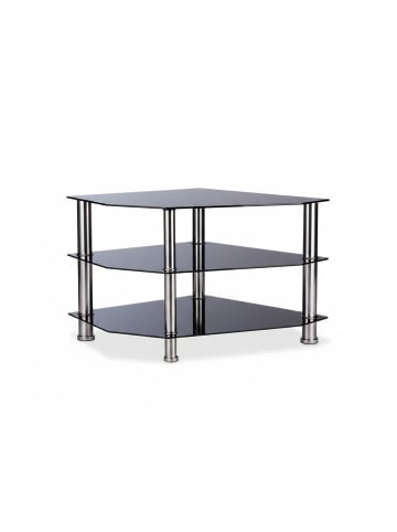 relaxdays Fernsehtisch in Schwarz/Silber - (B)80 x (H)49 x (T)45 cm