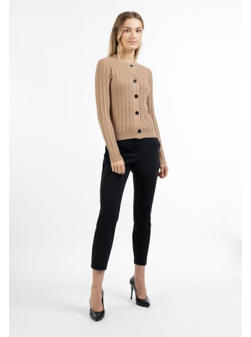 DreiMaster Klassik Damen Strickjacke Mit Knöpfen in Dunkelsand