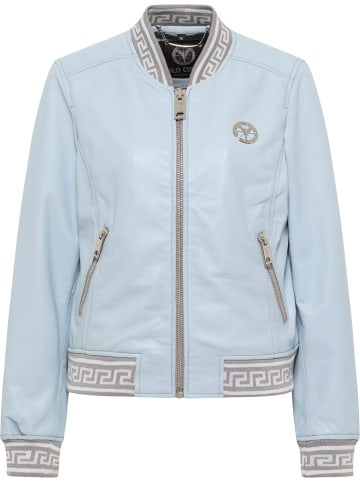 Carlo Colucci Lederjacke Colton-L in Hellblau