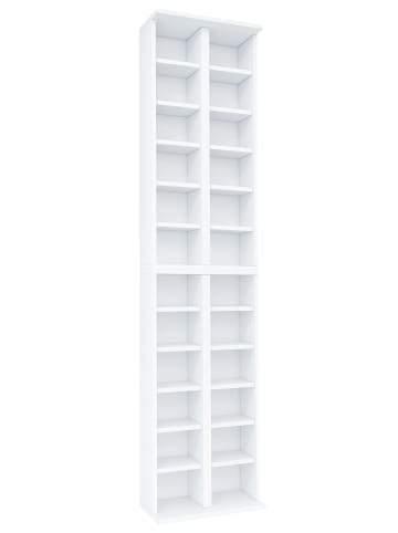 VCM  Holz CD DVD Stand Regal Schrank Ständer Almera in Weiß
