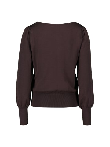Zero  Strickpullover mit Ballonärmeln in Chocolate Plum