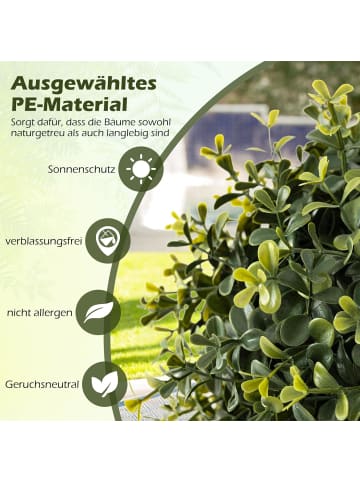 COSTWAY 2er-Set Kunstpflanze grün in Grün