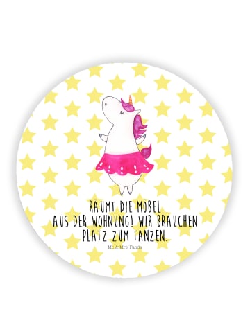 Mr. & Mrs. Panda Rund Magnet Einhorn Ballerina mit Spruch in Weiß