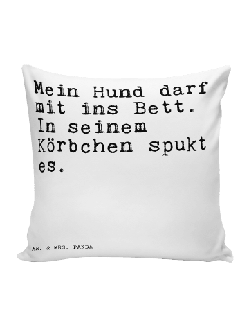 Mr. & Mrs. Panda Sofa Kissen Mein Hund darf mit... mit Spruch in Weiß