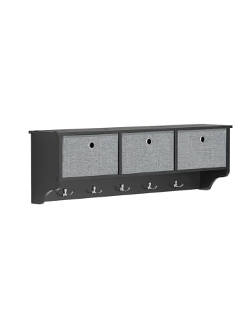 SoBuy Wandgarderobe in Matt-Schwarz - (W) 20 x (H) 31 x (L) 100 cm