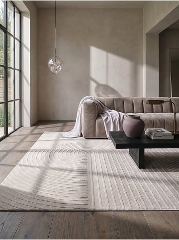 KADIMA DESIGN Kurzflorteppich Geometrisch pflegeleicht Wohnzimmer Schlafzimmer Flur in Beige
