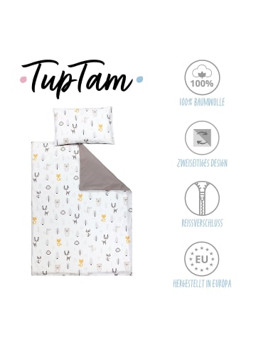 TupTam Kinder Bettwäsche 2-Teilig in grau/beige