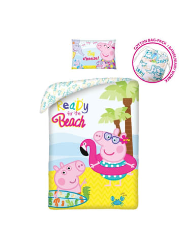 Peppa Pig Peppa Pig Bettwäsche Set aus Baumwolle Bettdeckenbezug 140 × 200 in Mehrfarbig