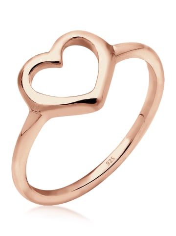 Elli Ring 925 Sterling Silber Herz in Rosegold