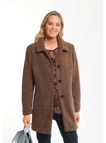 GOLDNER Kurzgröße:  Mantel Eleganter Pelzimitat-Mantel in camel