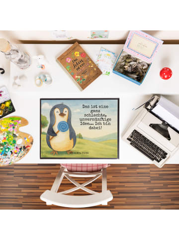 Mr. & Mrs. Panda Schreibunterlage Pinguin Lolli Design mit Spruch in Weiß