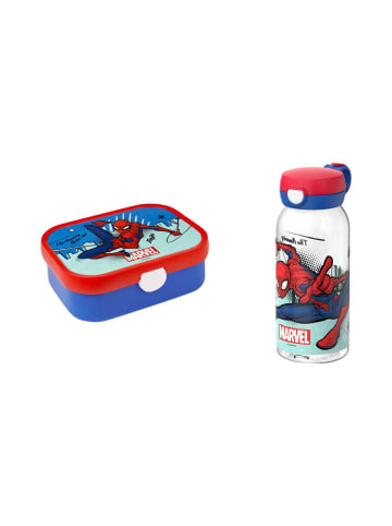 Mepal 2er Set Lunchset (Flasche mit Klappdeckel) Campus 600 ml + 750 ml in Spiderman