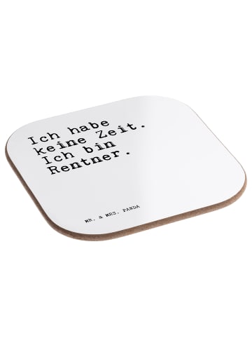 Mr. & Mrs. Panda Getränkeuntersetzer Ich habe keine Zeit.... mit... in Weiß