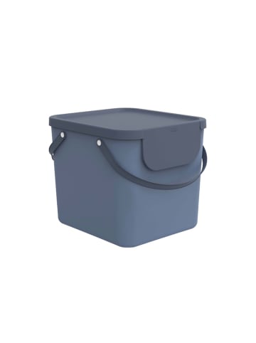 Rotho Albula Wäschesammler 40l mit Deckel, Kunststoff (PP recycelt) in Horizon blau
