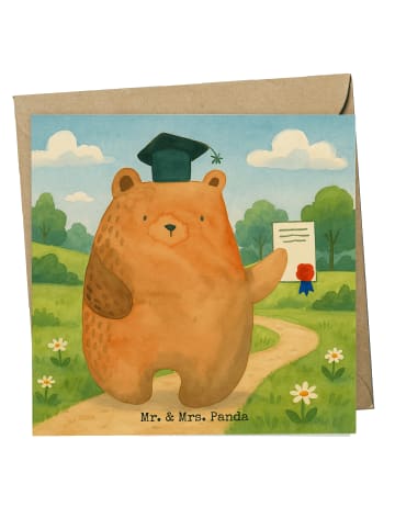 Mr. & Mrs. Panda Grußkarte Bär Prüfung Design ohne Spruch in Weiß